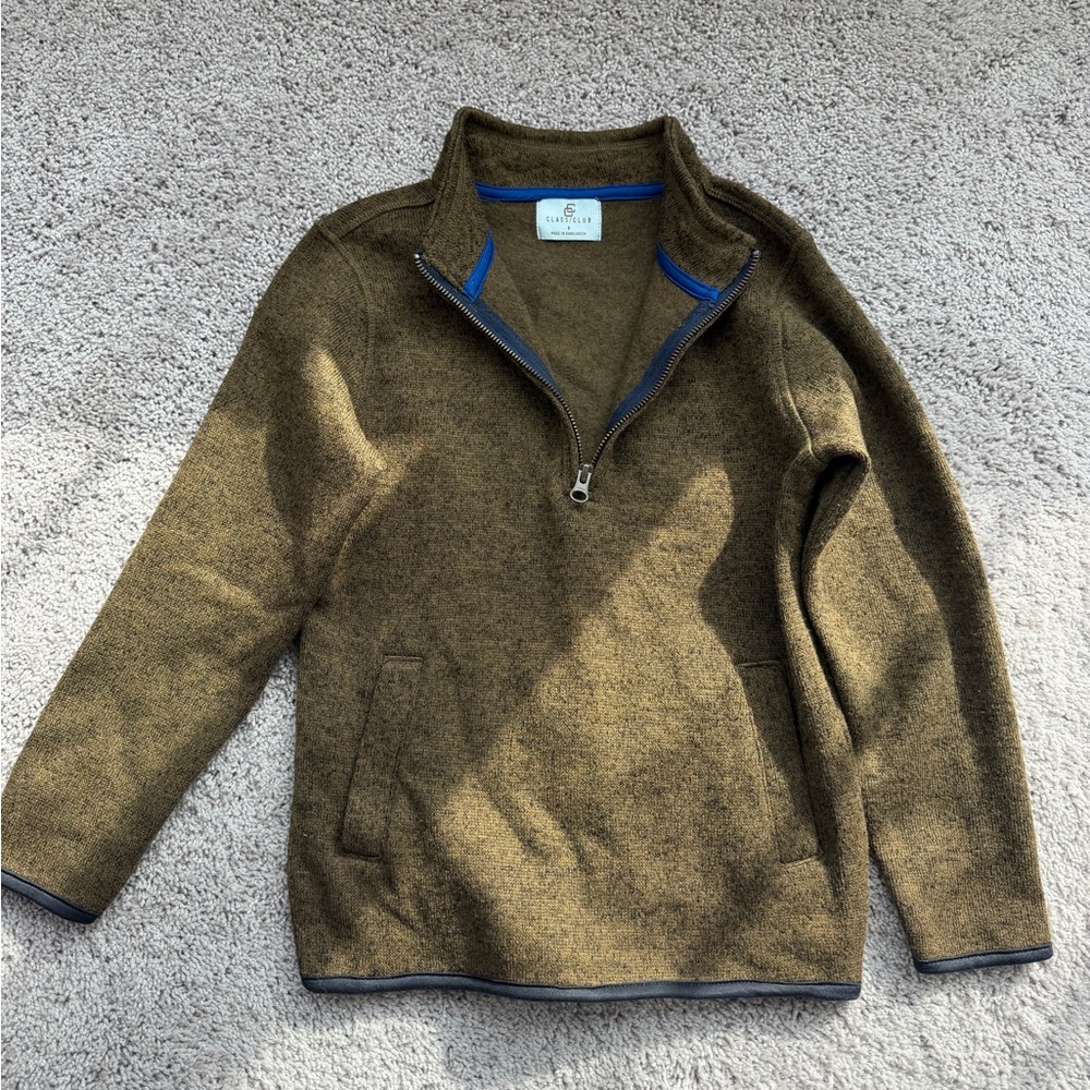 Class Club Brown Half-Zip Sweater